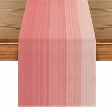 1pc Linen-Like Table Runner, Modern Living Room & Dining Table Mat, Washable, Suitable For Kitchen, Dining Table, Party, Wedding Decoration, Vintage Look, Applicable For Entryway, Family Gathering, Coffee Table, Living Room - Crimson - View 15