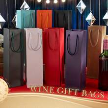 10/20 túi quà tặng rượu vang, túi giấy đựng chai rượu số lượng lớn, túi xách đựng chai rượu có quai xách, thích hợp cho Ngày Valentine, đám cưới, tiệc tùng, sinh nhật, kích thước 3.5 x 4.3 x 13.7 inch (Màu đỏ) - Nhiều màu - Xem 10