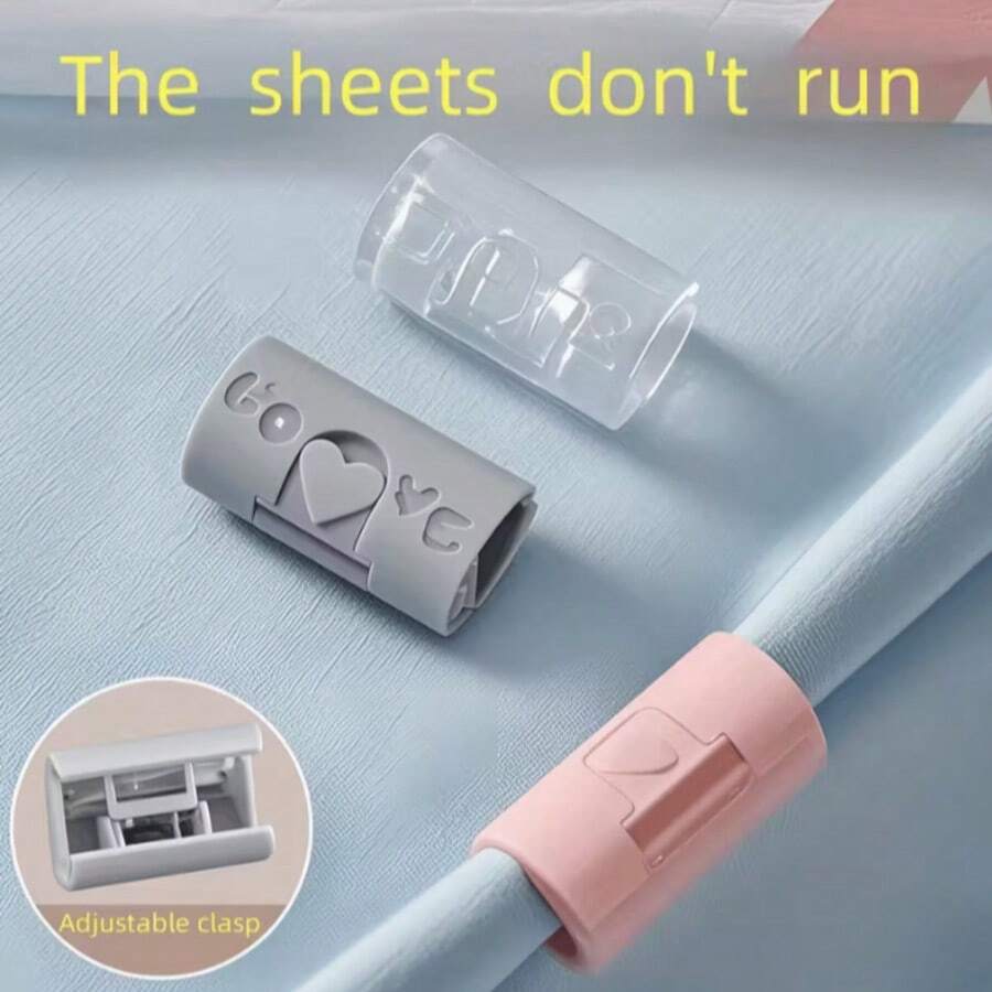 6pcs Pink Bed Sheet Holder Straps - Adjustable Anti-Slip Sheet Clips, Durable Polypropylene Material, Secure Hold For Smooth Bedding, Easy To Install, Hand Wash Only, Bedding Accessories