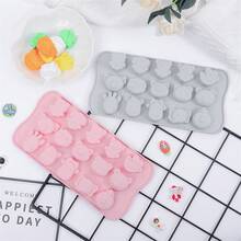 Hot-Selling 15-Linked Cartoon Pig Silicone Ice Tray Ice Film Homemade Ice Cream Ice Cube Chocolate Mold For Home Use, Film Mold - Màu xanh lam - Xem 3