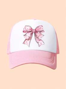 1pc Kids Bow Print Baseball Cap, Fashion Trucker Hat, Suitable For Boys And Girls Everyday Wear, Vacation, Back To School - Multicolor - View 16