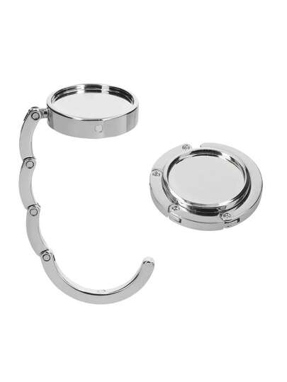 Crochet de portefeuille en alliage de zinc de style vintage, support pliable de sac à main avec un design mignon de chat noir et blanc, convient pour les voyages