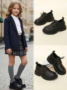 1 đôi giày lười màu đen cổ điển cho trẻ em, nhẹ và thoải mái khi đi ngoài trời, thiết kế buộc dây tiện lợi, đế cao su mềm, mũi tròn, phù hợp cho bé trai và bé gái từ 3-16 tuổi để đi hàng ngày, đi học, đi chơi, dự tiệc, đi biển, mùa xuân/hè. - màu đen - Xem 8