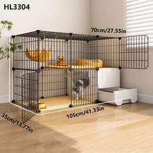 带猫砂盆的猫笼，一体式家用小型猫别墅，带厕所，宽敞自由空间