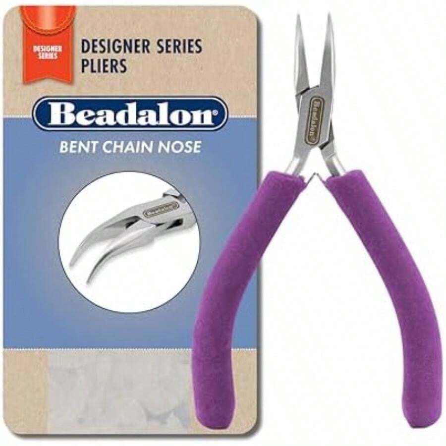 Beadalon - Alicates de punta redonda(Bent Chain Nose Morado) - Multicolor - Ver 1