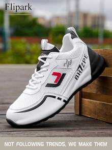 Flipark 男士运动鞋，篮球鞋，新款高帮运动鞋，防滑耐磨透气，适合青少年和学生，白色运动鞋 - 黑色 - 查看 6