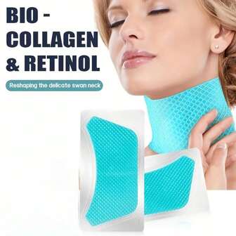 5 piezas Máscara reafirmante de colágeno para el cuello, gel hidratante y iluminador, de fácil absorción, reduce las arrugas, el envejecimiento y la flacidez, deja la piel del cuello suave y firme, cuidado de la piel, hace que la piel se vea talla grande joven, máscara para el cuello, crema reafirmante para el cuello, cosmética coreana, crema facial, retinol, crema reafirmante para el cuello, Crema para el cuello Z Sea, crema facial de alta calidad, cosmética coreana, reafirmante de cuello