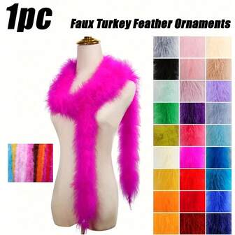 1 pieza Bufanda de plumas de imitación esponjosa de 200cm, adecuada para manualidades DIY, ropa, accesorios de sombrero, decoraciones de árbol de Navidad, regalos de boda, envoltura de ramos, conciertos y decoración del hogar, bodas de baile, actuaciones en el escenario, disfraces y accesorios de carnaval, suministros para fiestas, opción de regalo ideal
