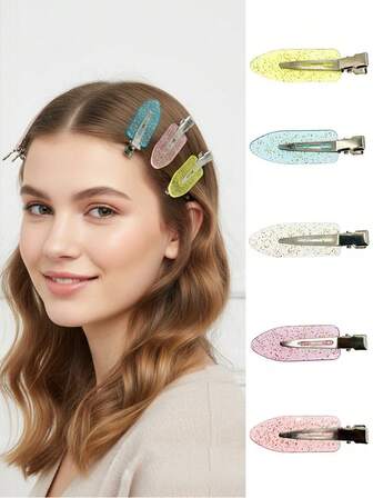 4/20pcs Women Solid Color Duck Clip Surfboard Seamless Hair Styling Clips, Suitable For Daily Use, Claw Clips, Hair Slide, Hair Barrettes
