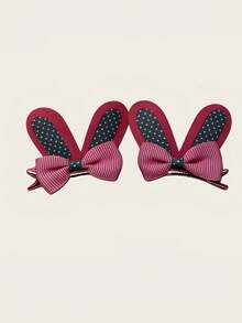 6/4/2个兔耳发夹，DIY动物发饰，适合成人，适合学校、家庭聚会，爪形发夹，发卡，学习用品，发夹，发卡 - 彩色 - 查看 12