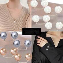 2pcs Pearl Denim Leg Clips, Chest Front Light Blocker, Anti-Slip Shoe Buckle, Pants Length Adjuster - Multicolor - View 6