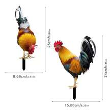 Realistic Rooster Garden Statue - Durable Acrylic Material, Suitable For Outdoor Yard, Park And Lawn Decor | Great Thanksgiving Gift | Available In Single Or Double Pack - Multicolor - View 7