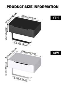 Bathroom Vanity Paper Towel Box Organizer, Toilet Paper Roll Holder Storage Rack, Home Bathroom Wall Mounted Wet Wipes Rack, Bathroom Paper Towel Holder - Multicolor - View 3