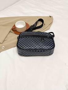 1 pièce (25,1 yard * 18 cm * 6,1 yard) Sac à bandoulière mode pour homme, sac messenger, sac banane, sac cartable, multi-poches, en matériau PU résistant aux rayures et à l'abrasion, convient pour les sorties, les déplacements professionnels, les voyages, avec bandoulière réglable, sac à bandoulière bleu minimaliste, décontracté, cool et pratique, Cadeau de la Saint-Valentin - Multicolore - Voir 7