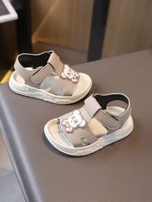 婴儿时尚凉鞋，男女通用休闲百搭橡胶软底婴幼儿鞋，适合春夏季节穿着 - 駝色 - 查看 3