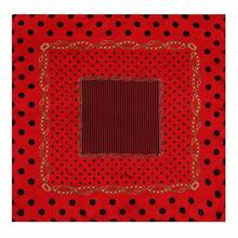 Women's Large Square Satin Scarf 90x90 Chic Polyester Printed - Red - View 1