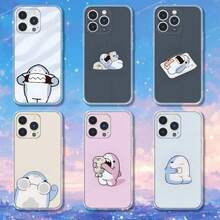 Funda de Teléfono de Tiburón Lindo de Dibujos Animados para 16,15,14,13,12,11 Pro,Max,Plus, Cubierta Suave Transparente - z2 - Ver 3