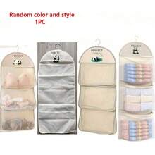 1pc 3-Tier Hanging Mesh Storage Bag, Suitable For Bras, Underwear And Socks - Wall Mounted Organizer Bag For Dorm And Home, Transparent Pocket Design, Multi-Layer Organization | See-Through Pocket Design, Clothing Storage And Organization, Autumn Home Decor - Multicolor - View 7