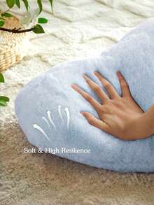 Blue Heart-Shaped Pillow, Soft And Cute Faux Rabbit Fur Heart Cushion, Suitable For Bedroom Sofa, All-Season Bed Decoration, Home Decor, Sofa Cushion, Chair Cushion, The Perfect Gift For Friends And Family, Christmas Decoration, Easter Gift, And More. - Blue - View 3