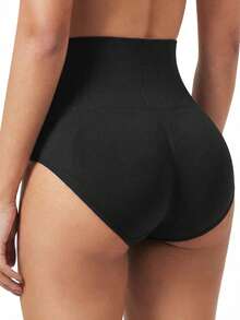1pc Seamless High Waist Shaping Panty, Tummy Control Butt Lifting Shapewear For Women - Black - View 1