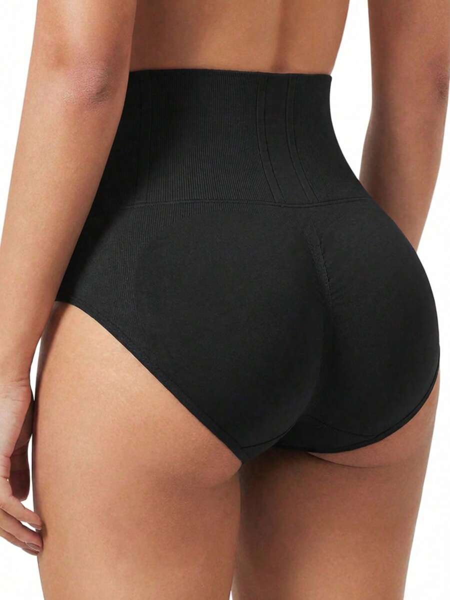 1pc Seamless High Waist Shaping Panty, Tummy Control Butt Lifting Shapewear For Women - Black - View 1