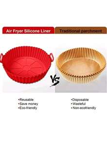 2pcs Foldable & Reusable Silicone Baking Mat Liners For Air Fryer Trays - Multicolor - View 5