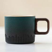 Taza de café Vintage de cerámica de 60ml, taza de agua, taza de té con mango de madera, taza de café hecha a mano, taza de café pequeña, regalo de cumpleaños - El horno se vuelve blanco - Ver 5