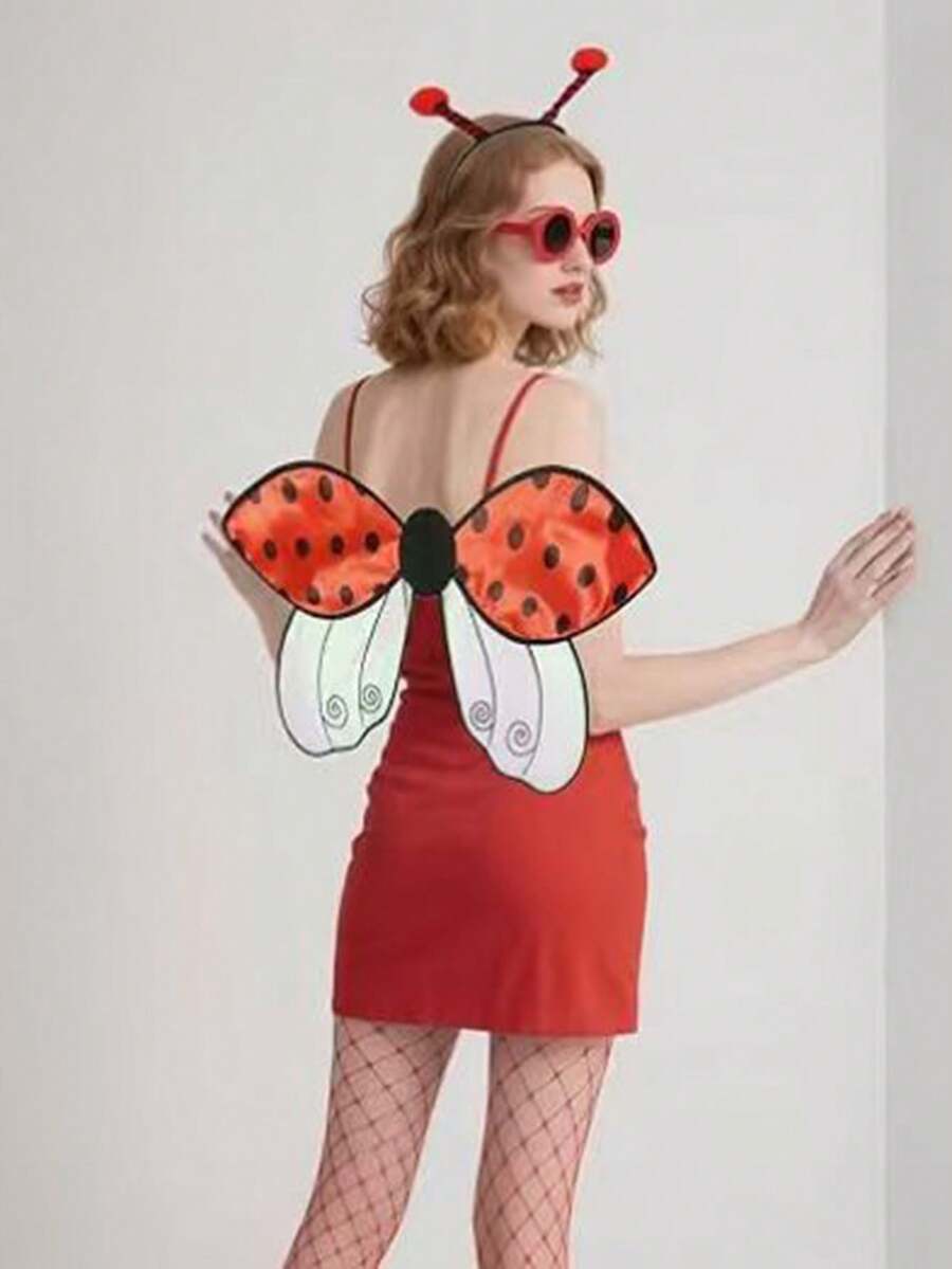 2pcs/Set Insect Wings Costume, Ladybug & Bee Wings Set For Party, Masquerade - Multicolor - View 1