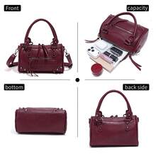 PU Material Burgundy Fashionable Punk Style Casual Shoulder Bag - Burgundy - View 7