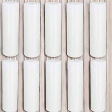 PromoClick Paquete de 10 Cilindros de Plástico con Tapa Enroscable y Cuerpo de Color - Blanco - Ver 2