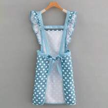 1pc Women's Cotton Apron With Large Pockets - Fashionable Polka Dot Design, Suitable For Cooking, Nail Salons And Coffee Shop Uniforms - Multicolor - View 7