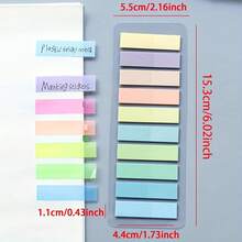 200 European Retro Fluorescent PET Transparent Sticky Notes, Morandi Color-Coded Sticky Notes, Rectangular, 10 Color Combinations, With Index Labels, Suitable For Organizing And Record Keeping - 彩色 - 查看 7