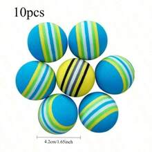 10 Pcs/Set Golf Balls, EVA Foam Rainbow Striped Soft Ball, Ball Diameter 42mm, And Safety