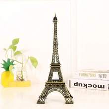 Eiffel Tower Model Metal Material Mini Replica Set Ornament Home Decoration Desktop Display Craft Gift Collectible Model European Style Study Decor Accessory - Bronze - View 1