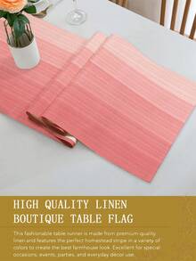1pc Linen-Like Table Runner, Modern Living Room & Dining Table Mat, Washable, Suitable For Kitchen, Dining Table, Party, Wedding Decoration, Vintage Look, Applicable For Entryway, Family Gathering, Coffee Table, Living Room - Crimson - View 9