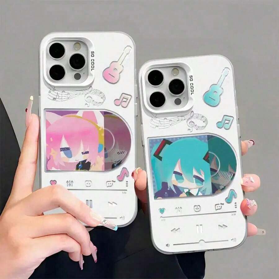 2D Carácter de Anime Lindo XS/XR/X/7/8 Plus17/16/15/14 Pro Max Plus/13/12/11 Pro Max Mini Funda Dura de Cómic Compatible - B - Ver 1