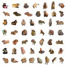 50pcs Cute Capybara Animal Stickers For DIY Scrapbooking, Guitar, Luggage, Skateboard Decoration - Multicolor - View 4