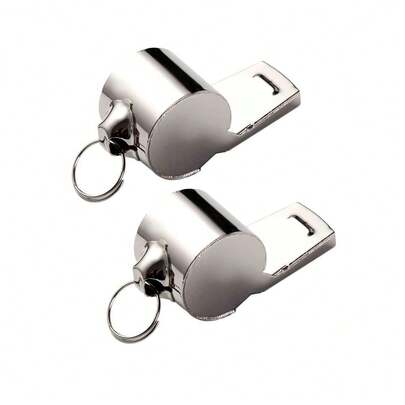 Kit 2X Apito De Metal Profissional Esportivo Futebol Educação Física Com Cordão