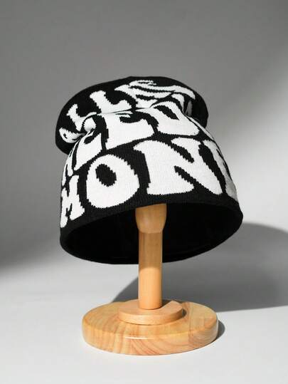 Gorro de punto con letras 2025, gorro de calavera de moda unisex para la calle y el hip hop, otoño/invierno