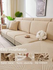 1 tấm bọc ghế sofa dày dặn, co giãn, giữ ấm, chống trượt, phủ kín toàn bộ ghế sofa, phù hợp cho mọi mùa, bọc ghế sofa bằng vải, có thể giặt máy, chống bụi, thân thiện với thú cưng, chăn trang trí sofa, có thể điều chỉnh cho sofa góc, phòng ngủ, văn phòng, phòng khách, sofa 1/2/3/4 chỗ ngồi. - Màu Khaki - Xem 6