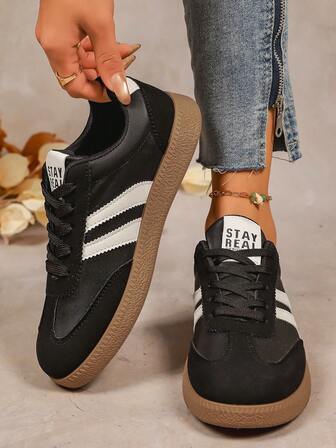 Fashionable & Comfortable Sneakers, Classic Minimalist Design, Breathable Soft Upper, Durable Rubber Outsole, Suitable For Casual Daily Wear, Versatile Style [Women's Shoes] [Athletic Shoes] [Casual Shoes]