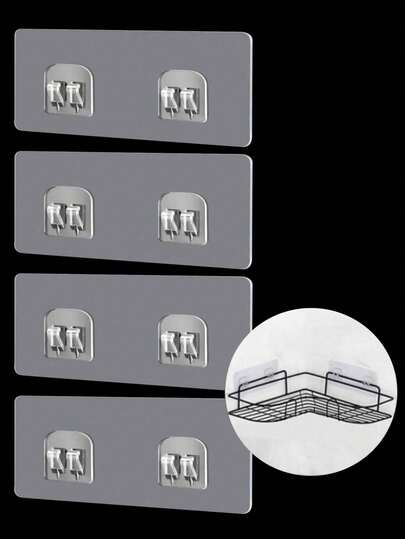 1/4/10/Replace Shower Room Ballard Hooks With Strong Adhesive Shower Hooks, Bathroom Shower Caddy Basket Soap Dish Hooks, No Drilling Required