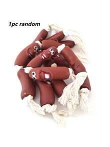 天然橡胶材质（耐咬耐磨），狗狗玩具，趣味造型，香肠造型（逼真质感），内置发声装置（吸引注意力），专为互动训练（捡球/抛掷）设计，防咬（保护牙龈），适合幼犬/小型犬（例如泰迪犬、比熊犬），可水洗（易于清洁），适合日常咀嚼，促进主人与宠物互动，缓解分离焦虑（适用于各种场景）