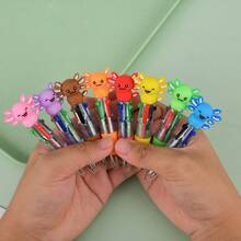 2025 Hot Search National Treasure Axolotl Shaped Ballpoint Pen, 4-Color Student Classroom Writing, Office Marking Dedicated Pen