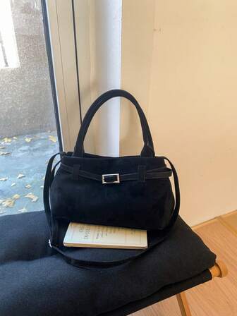 New Autumn And Winter Pure Color Suede Like Personalized Shoulder Bag, No Hanging Accessories, Multifunctional And Elegant Belt Buckle Decoration Women's Diagonal Shoulder Bag, Suitable For Shopping, Wallets, Shopping, Young Women, College Students, Newcomers, And White-Collar Workers. They Are Very Suitable For Offices, Universities, Work, Business, Commuting, Outdoor Activities, Travel, And Outings