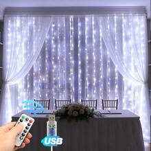 1pc 300 LED Curtain Fairy String Lights With Remote Control, 8 Modes, 9.8x9.8ft, USB Plug, Suitable For Bedroom, Indoor, Outdoor, Wedding, Party - Curtain Lights - View 16