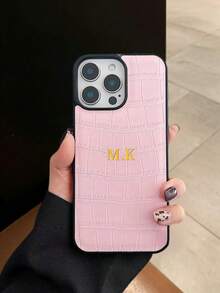 1个奢华仿鳄鱼皮个性化定制姓名手机壳，兼容 17/16/15/14/13/12/11 Pro/XS Max/X/XR/Plus，情人节、生日、节日、男女皆宜的绝佳礼物，可定制姓名，也适合周年纪念、婚礼、父母等场合。 - 寶藍色 - 查看 3