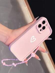 1 chiếc ốp lưng điện thoại hình trái tim thời trang, viền gradient, vòng tay 3 trái tim dễ thương Dopamine, tương thích với iPhone 11/11 Pro Max/12/12 Pro/12 Pro Max/13/13 Pro/13 Pro Max/14/14 Plus/16 Pro Max/17 Pro Max, Galaxy S25 Edge, Redmi 14C, Moto G Series, Realme C55 - Hồng - Xem 2