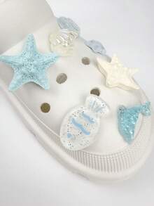 7颗海星装饰纽扣，DIY树脂饰品配件，适用于沙滩凉鞋