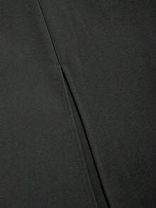 Vela Rue 女士纯色优雅休闲拉链高开衩中长裙 黑色 春季 - 黑色 - 查看 3